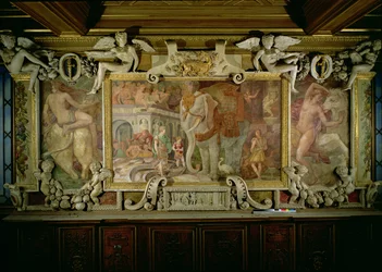 The Triumphal Elephant, an Allegorical Tribute to Francis I, Detail of Decorative Scheme in the Gallery of Francis I